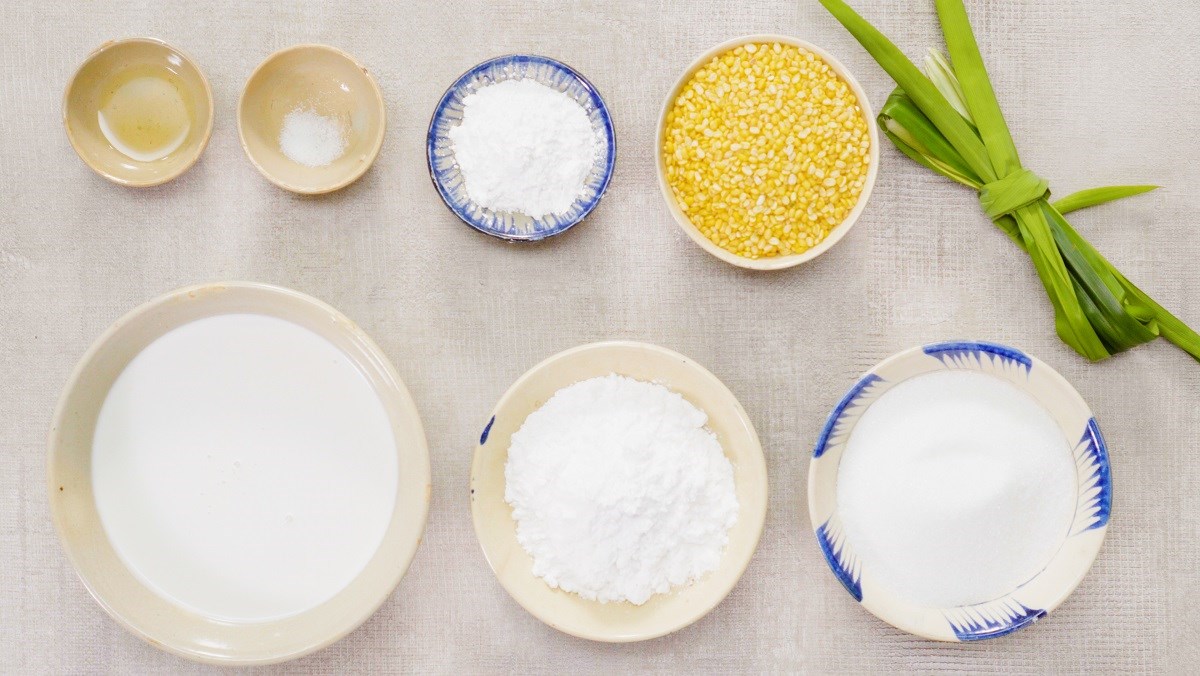 Nguyên liệu món ăn bánh da lợn đậu xanh