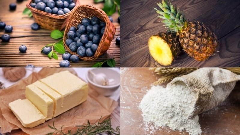 Nguyên liệu món ăn bánh dứa đài loan