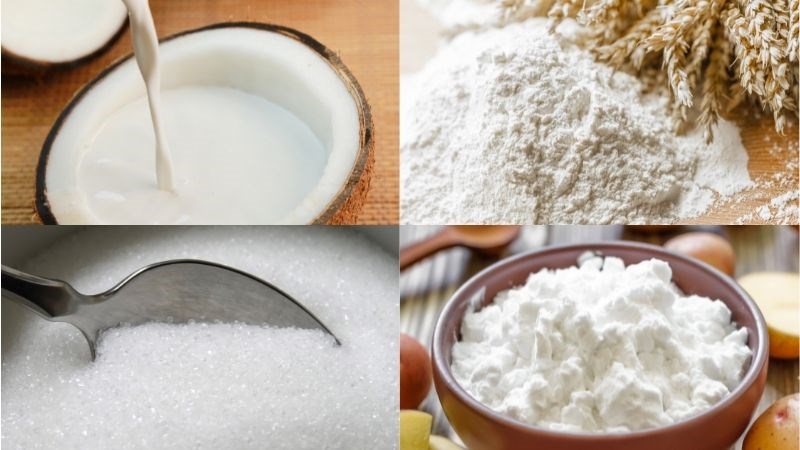 Nguyên liệu món ăn bánh đuông dừa
