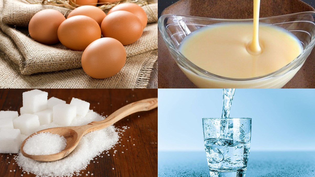 Nguyên liệu món ăn bánh flan nướng