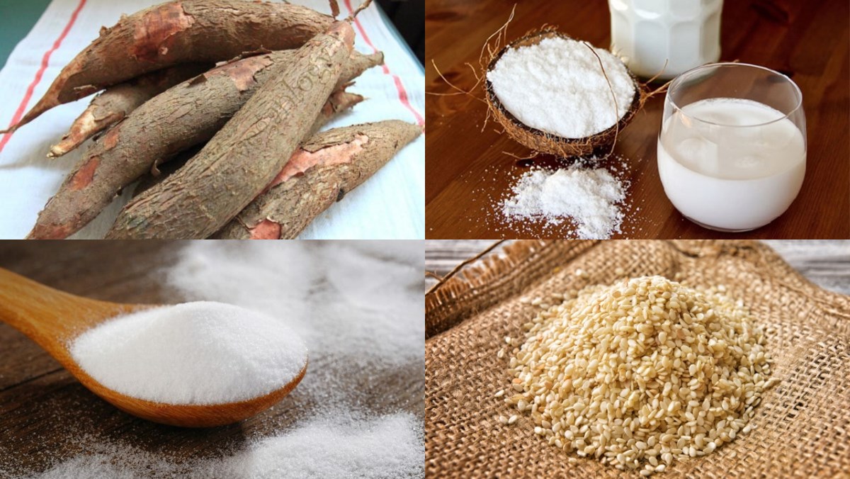 Nguyên liệu món ăn bánh khoai mì nướng bằng nồi chiên không dầu