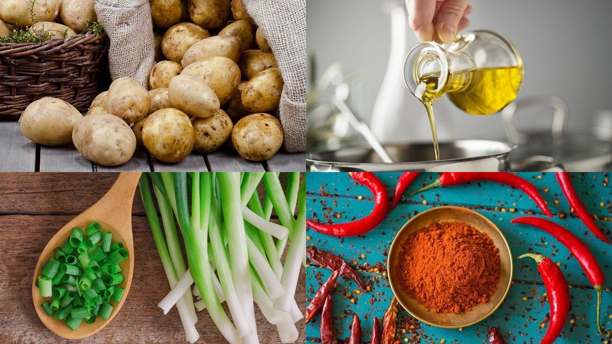Nguyên liệu món ăn bánh khoai tây mặt cười