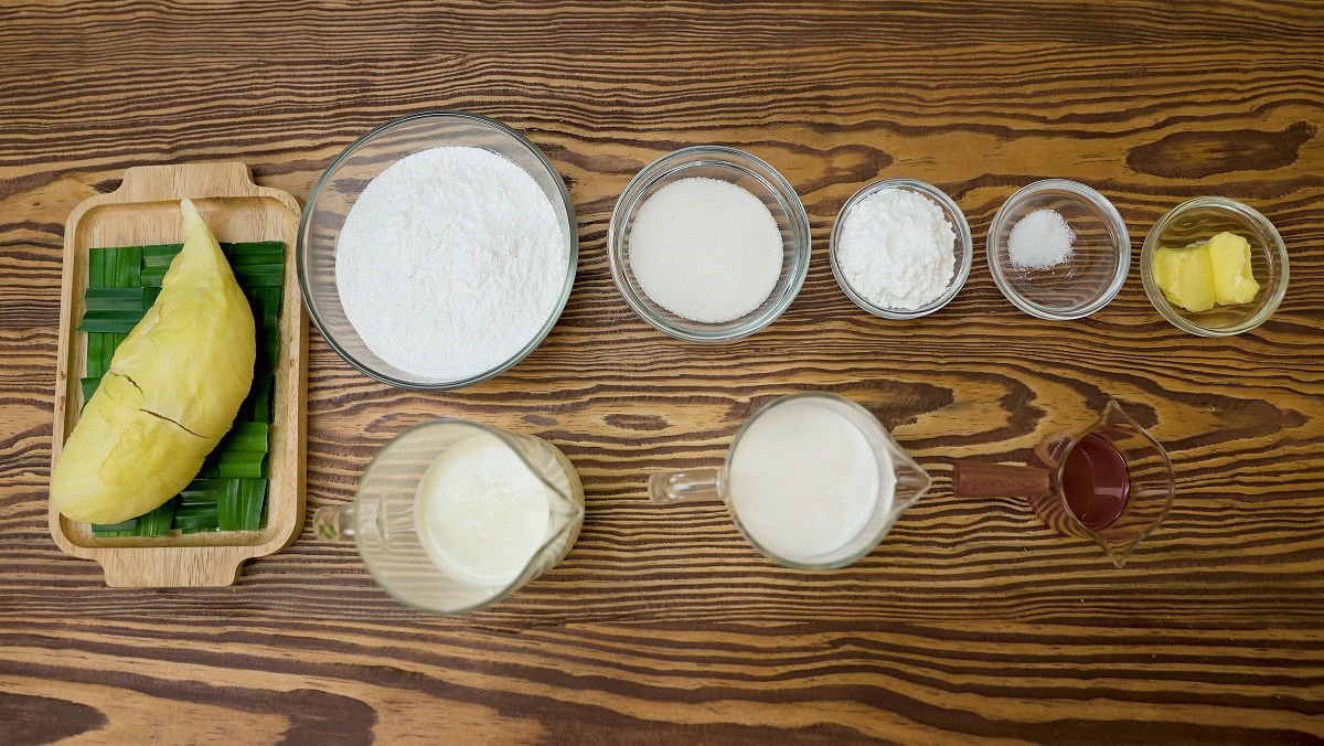 Nguyên liệu món ăn bánh mochi nhân kem sầu riêng