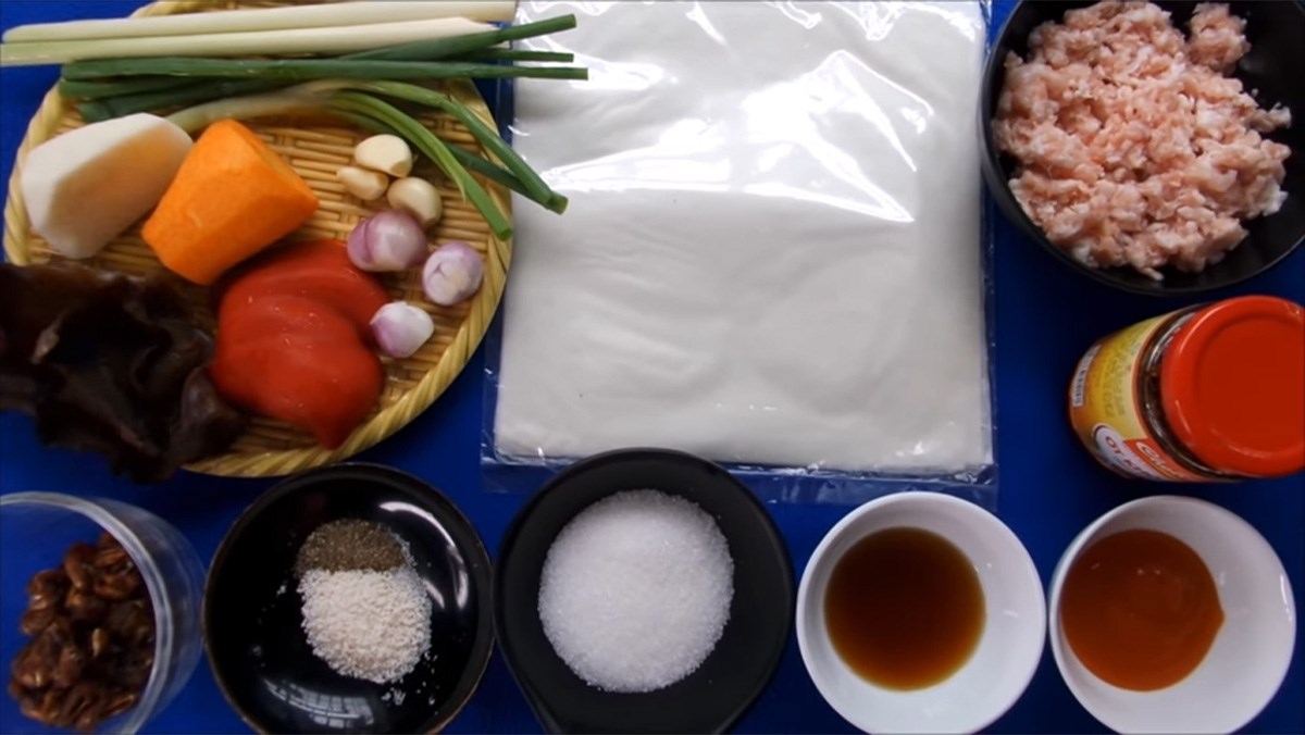 Nguyên liệu món ăn bánh tráng lụi tây nguyên