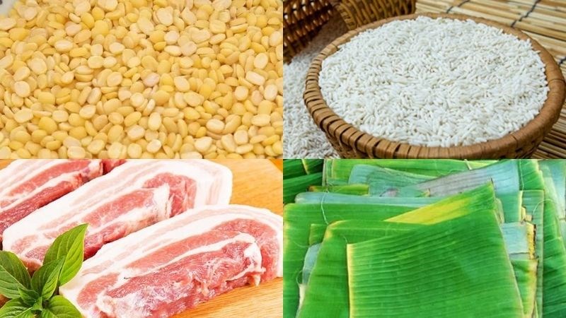 Nguyên liệu món ăn bánh ú nhân mặn miền tây