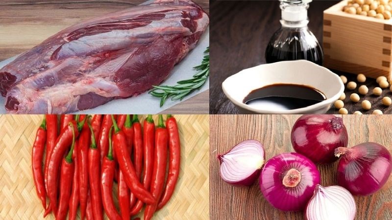 Nguyên liệu món ăn bắp bò rim xì dầu