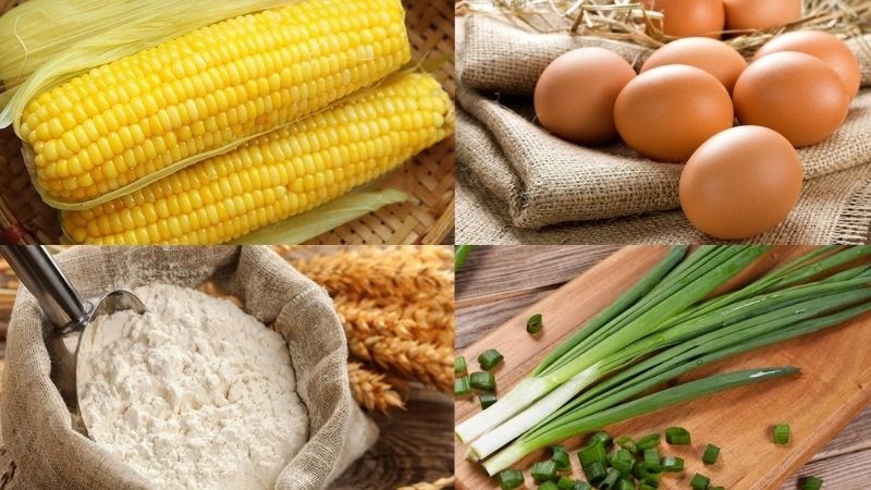 Nguyên liệu món ăn bắp chiên trứng