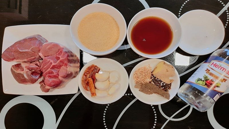 Nguyên liệu món ăn bắp bò ngâm mắm