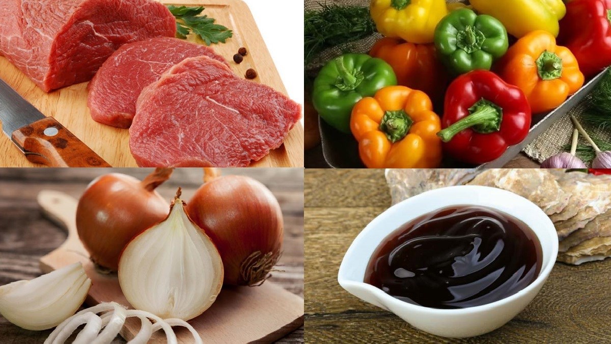 Nguyên liệu món ăn bò nướng rau củ