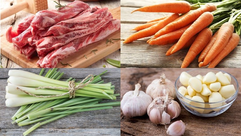 Nguyên liệu món ăn thịt bò kho cà rốt