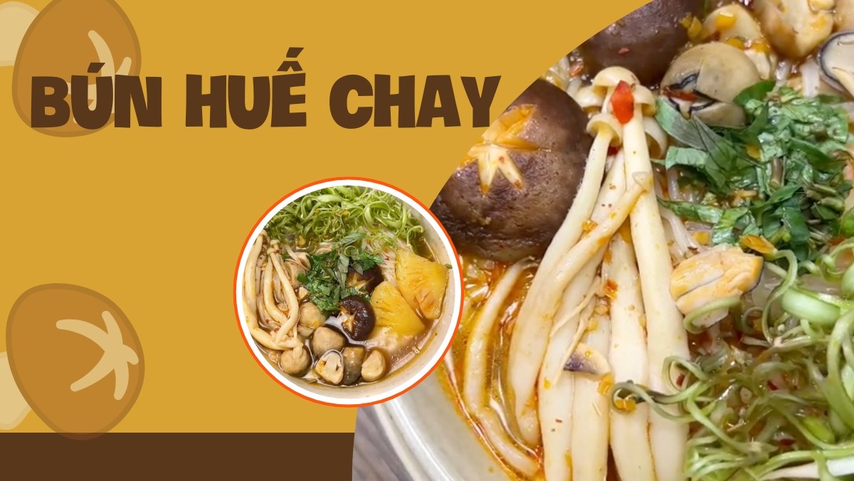 Bún huế chay (công thức từ kênh tiktok Bếp chay XANH)
