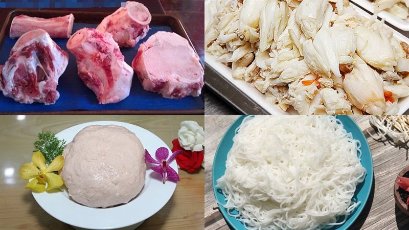 Nguyên liệu món ăn bún chả cua huế