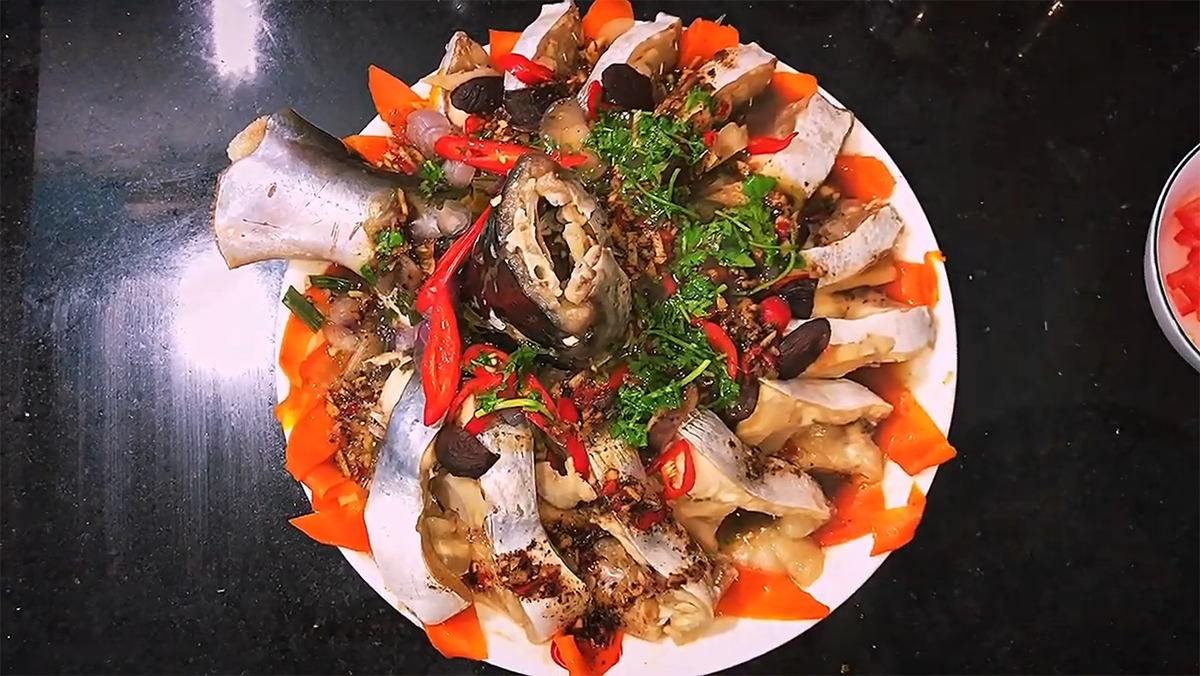 Cá basa hấp gừng