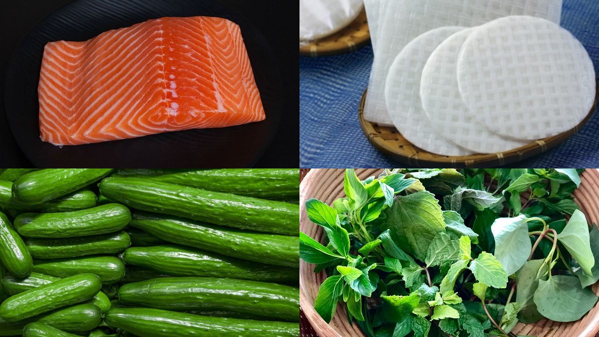 Nguyên liệu món ăn cá hồi nướng giấy bạc
