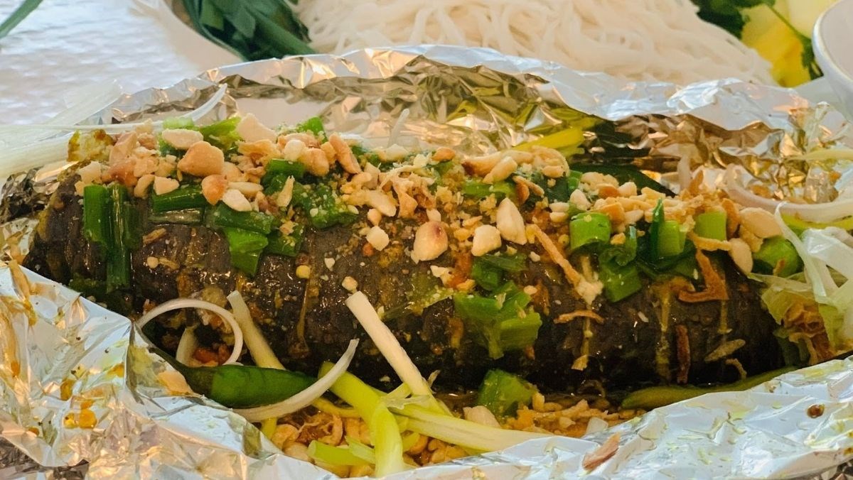 Cá lóc nướng giấy bạc bằng lò nướng