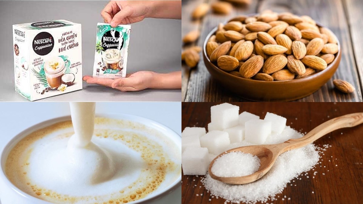 Nguyên liệu món ăn cà phê cappuccino nescafe tequila, cà phê dừa