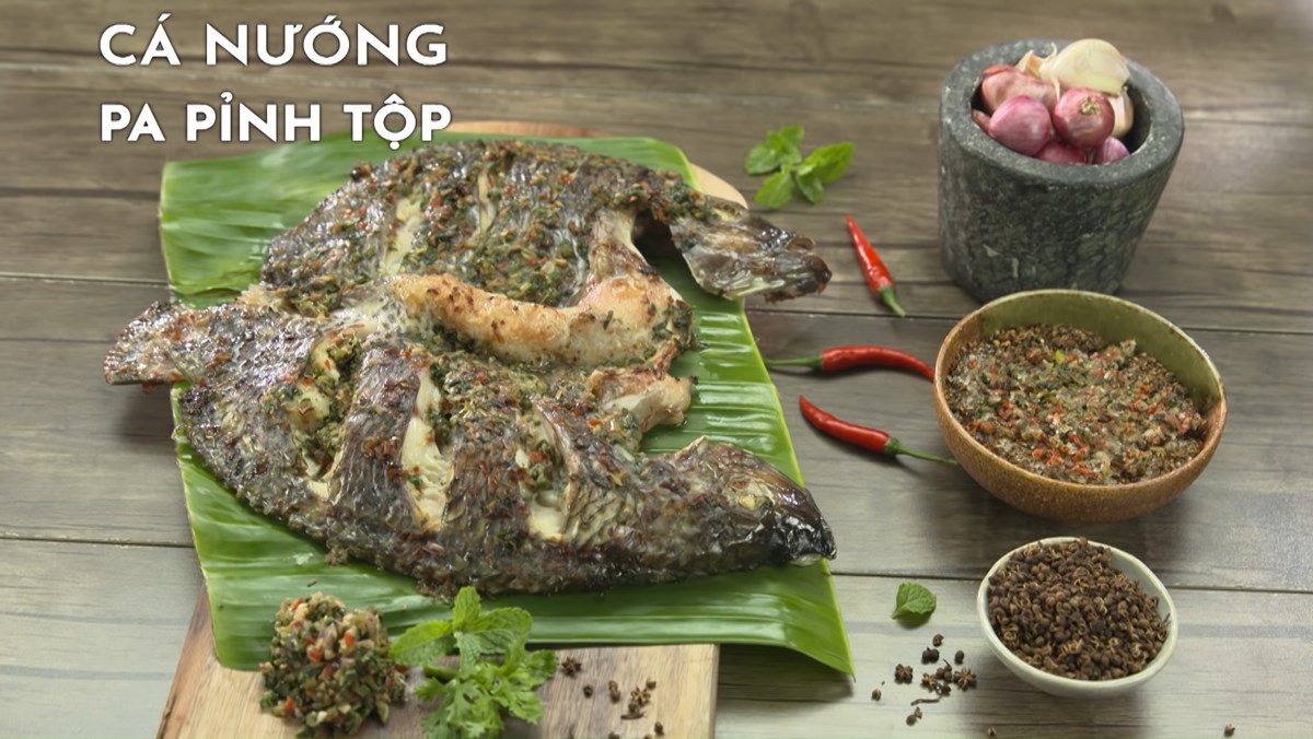 Cá nướng pa pỉnh tộp bằng lò nướng