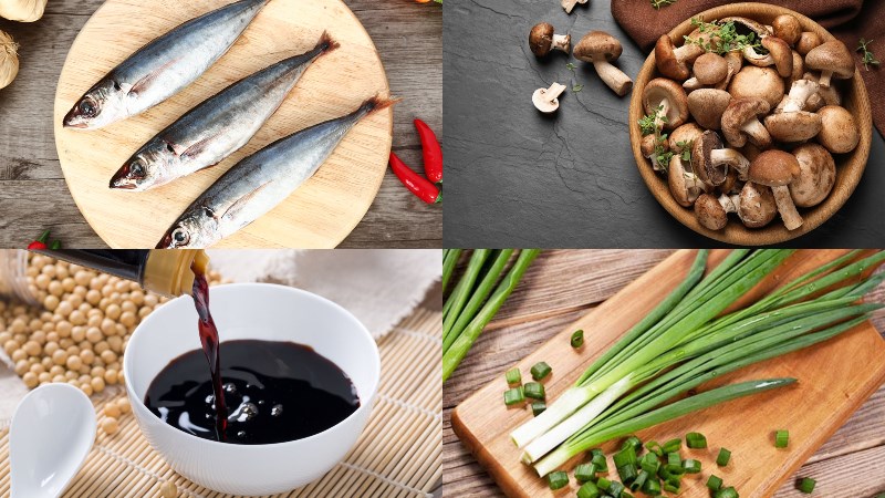 Nguyên liệu món ăn cá nục hấp xì dầu