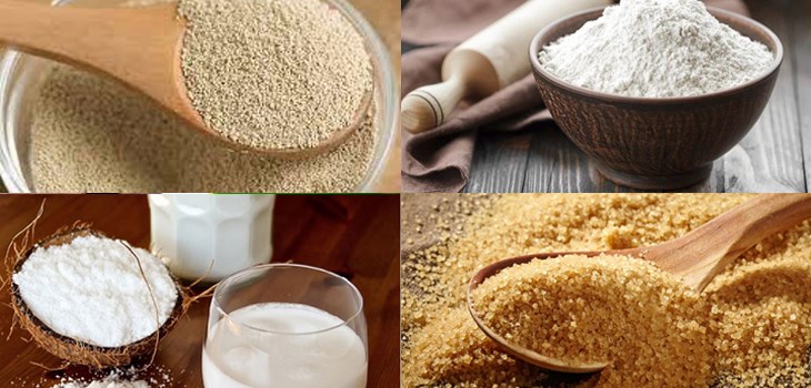 Nguyên liệu món ăn bánh bò bằng chảo
