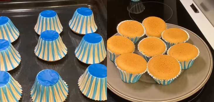 Bước 5 Đổ khuôn và nướng bánh Bánh cupcake bông lan mật ong