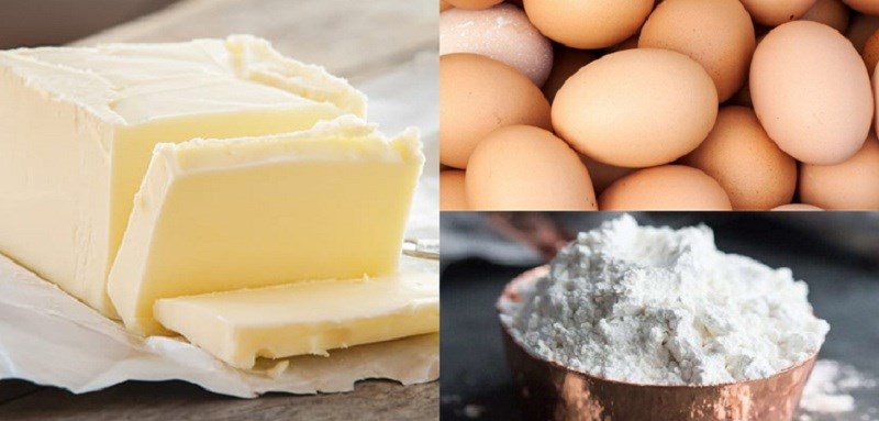 Nguyên liệu món ăn bánh quy cookie trứng
