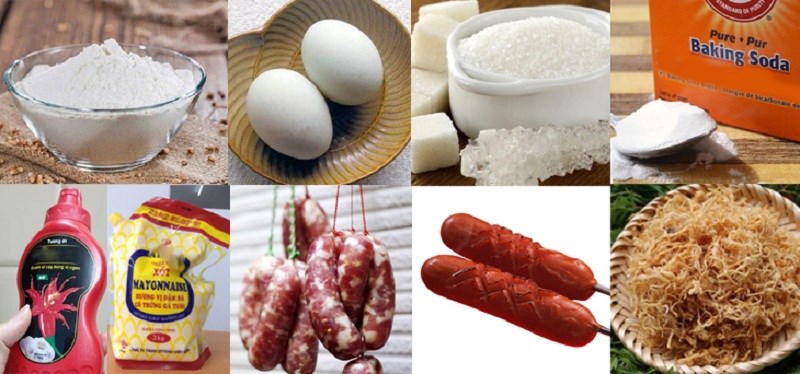 Nguyên liệu món ăn bánh rán doremon nhân mặn