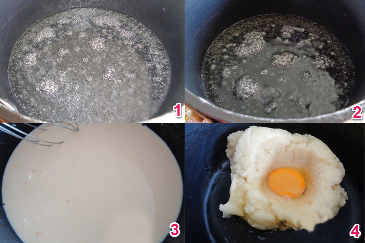 Bước 1 Đun hỗn hợp bột Bánh su kem không cần lò nướng