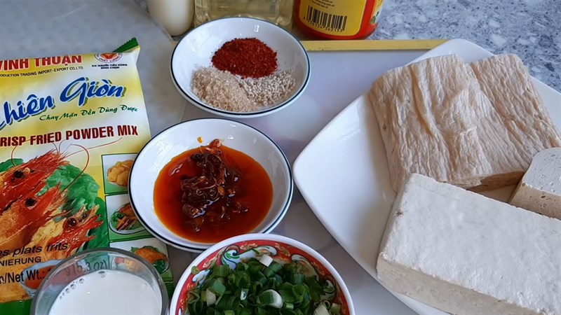 Nguyên liệu món ăn bánh tráng nướng chay