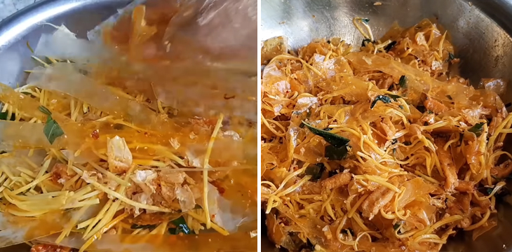 Bước 4 Trộn bánh tráng Bánh tráng trộn chay