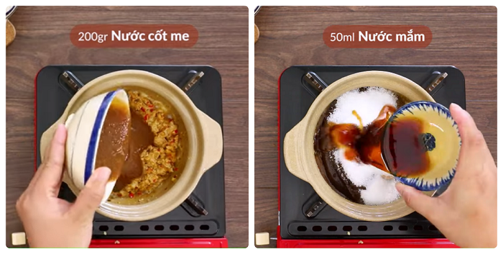 Bước 1 Làm sốt me bơ đậu phộng Bò sốt me đậu phộng