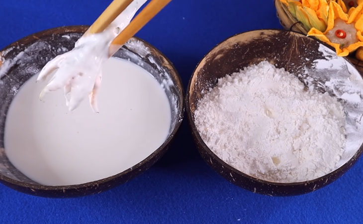 Bước 4 Chiên bông bí Bông bí nhồi cá thác lác