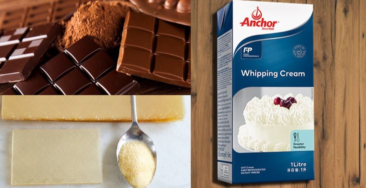 Nguyên liệu món ăn panna cotta socola và ca cao