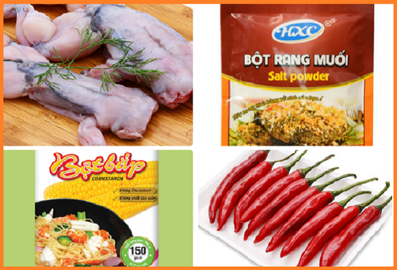 Nguyên liệu món ăn ếch rang muối