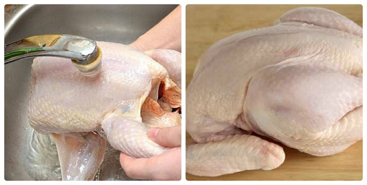 Bước 1 Sơ chế gà Gà nướng da giòn bằng nồi chiên không dầu