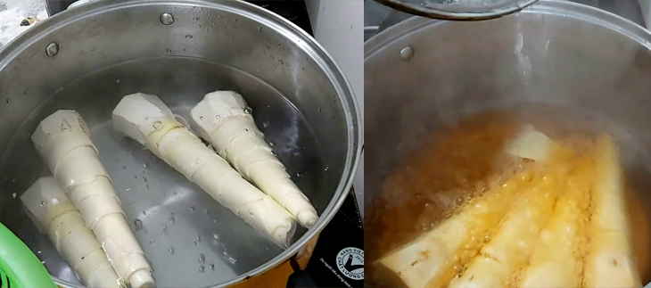 Bước 2 Luộc măng Măng khô