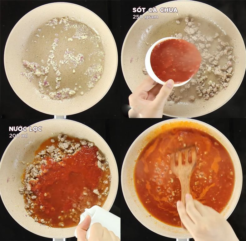 Bước 2 Nấu nước sốt mì Ý Mì Ý phô mai đút lò