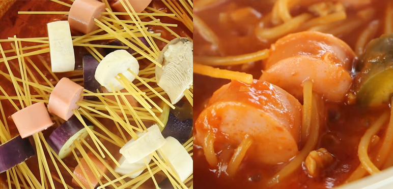 Bước 3 Xào mì Ý Mì Ý phô mai đút lò