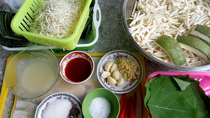 Nguyên liệu món ăn nem chua chay