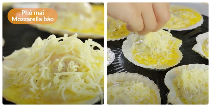 Bước 3 Nướng sò điệp Sò điệp nướng phô mai