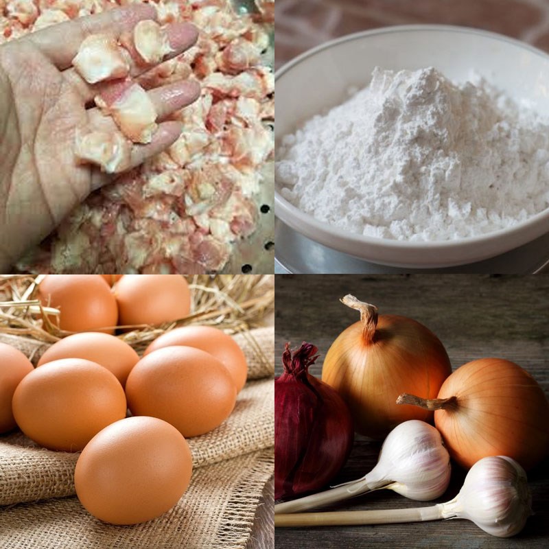 Nguyên liệu món ăn sụn gà chiên nước mắm
