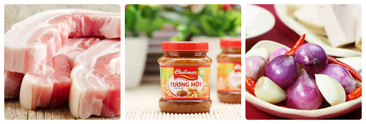 Nguyên liệu món ăn thịt kho tương hột