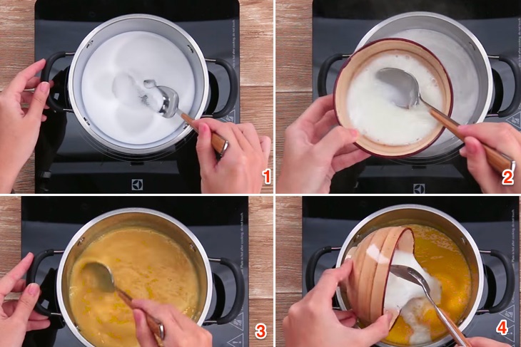 Bước 2 Nấu sốt xoài Xôi xoài Thái Lan