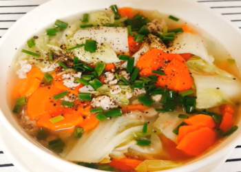 cach nau 2 mon canh thit xay vien rau ru va canh cai thao thit xay de lam day du dinh duong 12 760x367 1