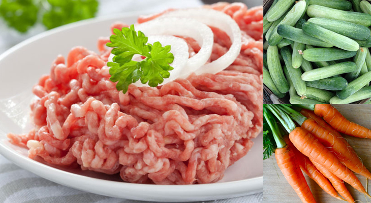 Nguyên liệu món ăn canh thịt băm