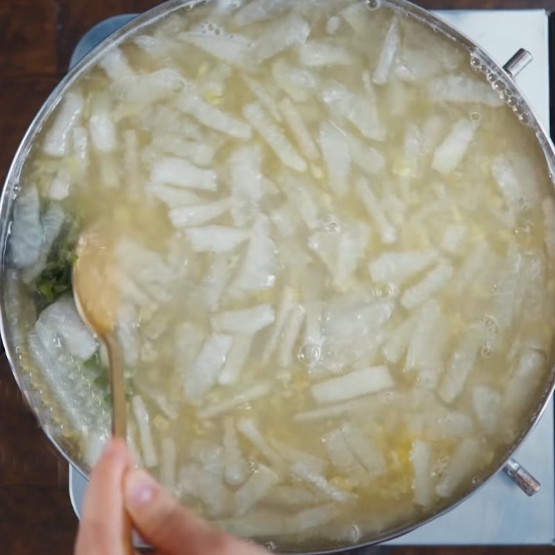 Bước 4 Nấu chè bưởi đậu xanh Chè bưởi đậu xanh