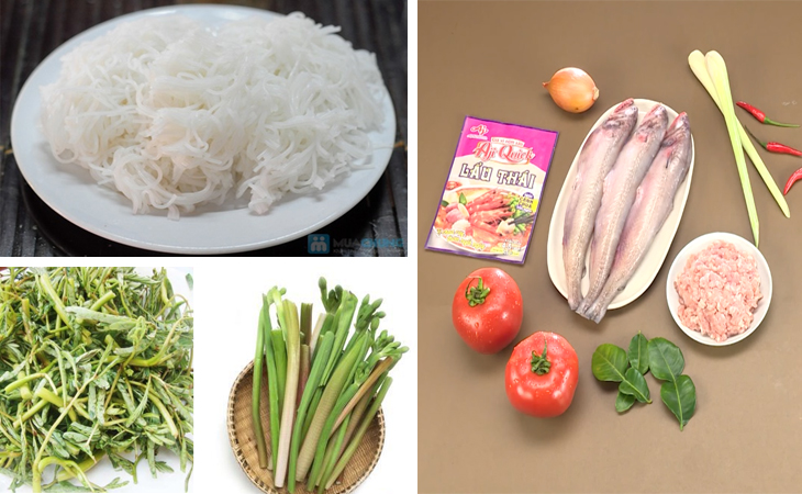Nguyên liệu món ăn lẩu cá khoai chua cay