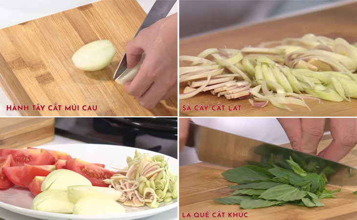 Bước 2 Sơ chế rau củ Lẩu cá khoai chua cay