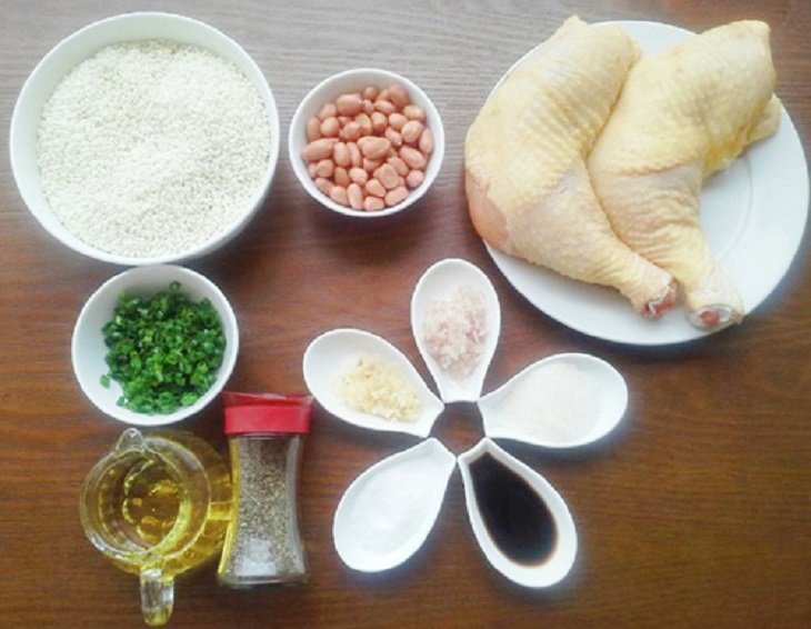 Nguyên liệu món ăn cách nấu xôi gà bằng nồi cơm điện