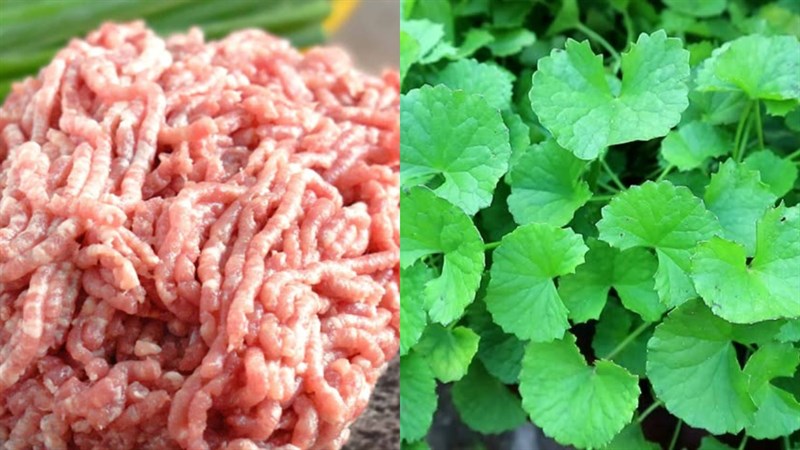 Nguyên liệu món ăn canh rau má thịt bằm