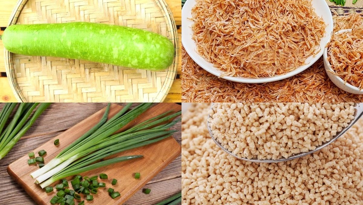 Nguyên liệu món ăn canh bầu nấu tép